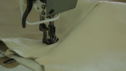 Sewing leather machine Stock Footage 100661229
