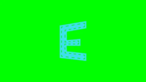 Sewing Letter E Animation Green Screen  Stock Footage 220240565