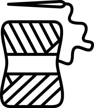 Sewing Line Icon Design Stock Illustration
