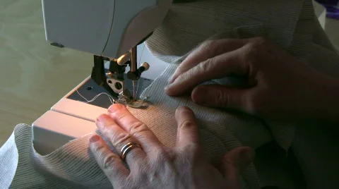 Sewing linen clothes Video stock 518680