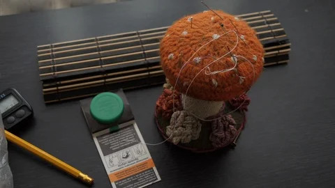 Sewing machine accessories Vídeo Stock 127108462