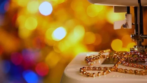 Sewing Machine accessories strings Stock Footage 89702492