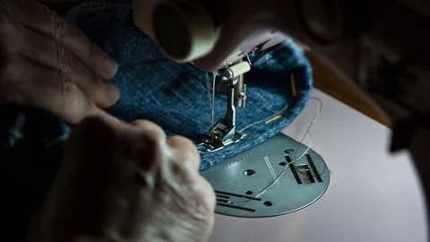 Sewing machine in action Stock Footage 119795494