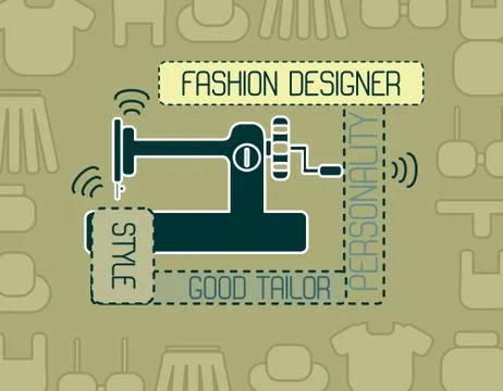 Sewing machine and clothes Stock Illustration