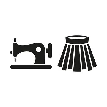 Sewing machine and skirt set tailor and fashion icon Stock Illustration
