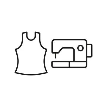 Sewing machine and tank top set tailor and fashion icon Stock Illustration