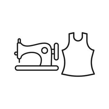Sewing machine and tank top set tailor and fashion icon Stock Illustration