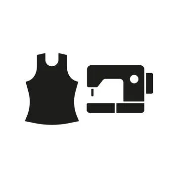 Sewing machine and tank top set tailor and fashion icon Stock Illustration