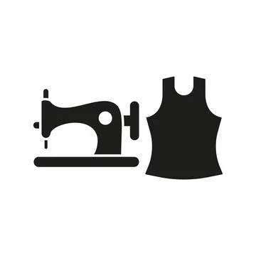 Sewing machine and tank top set tailor and fashion icon Stock Illustration
