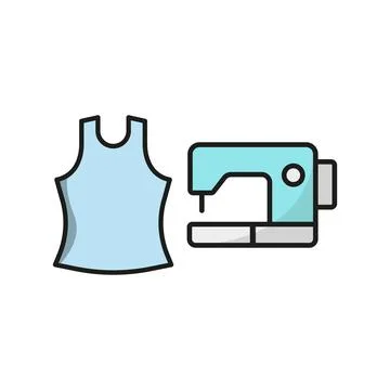 Sewing machine and tank top set tailor and fashion icon Stock Illustration