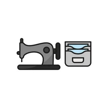 Sewing machine and wallet set tailor and fashion icon Stock Illustration