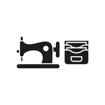Sewing machine and wallet set tailor and fashion icon Stock Illustration