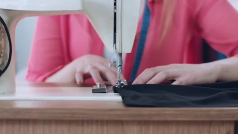 Sewing Machine Black Fabric 01 Stock-Footage 75175297