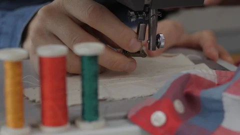 Sewing machine broke during work. 스톡 동영상 122194428