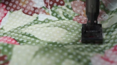 Sewing Machine close up Stock Footage 72560556