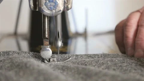 Sewing machine. Close-up of needles and thread. Slow motion Stock Footage 88986602