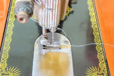 Sewing machine close up. Stock Photos