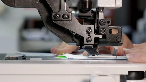Sewing machine close up. You can clearly see how the needle works. Light Stock Footage 199216113