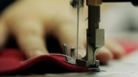 Sewing machine closeup Stock Footage 90131493