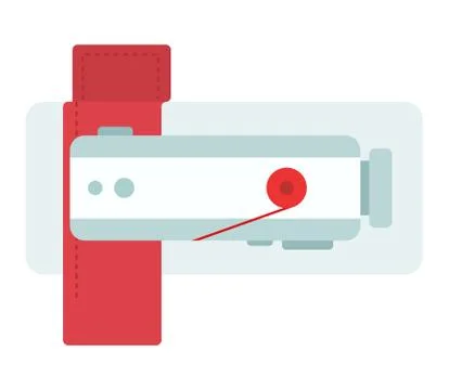 Sewing machine with cloth top view flat isolated Stock Illustration