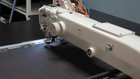 Sewing machine control computer. automatic sewing machine. Automated machine Stock Footage 119676634