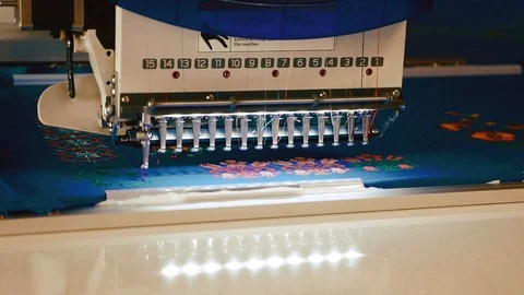 Sewing machine. Create a pattern Stock Footage 105501296