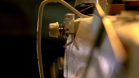 Sewing machine detail close up Stock Footage 118135548