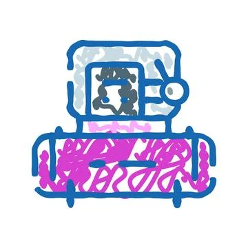Sewing machine doodle icon illustrating creative craftsmanship イラスト素材