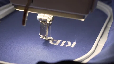 The sewing machine embroiders the letters Video stock 128197223