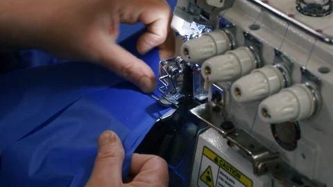 Sewing machine in a factory Stock Footage 119533816