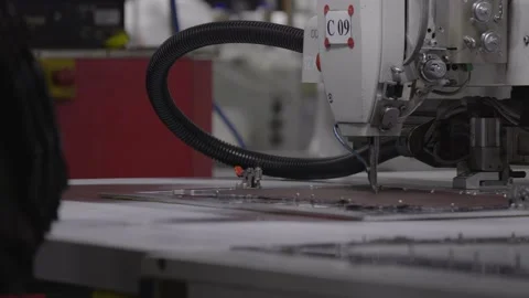 Sewing machine at the factory Stock Footage 164478908