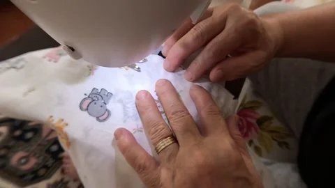 Sewing Machine Female Hands Working Stock Footage 339971062