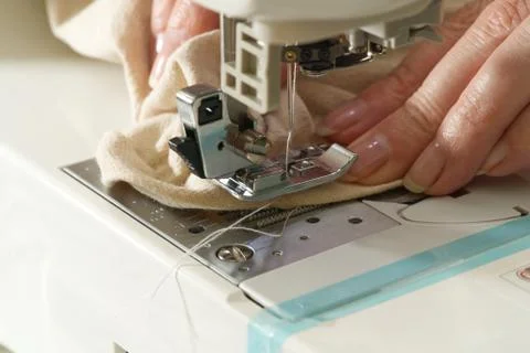Sewing machine with focus on needle, shallow depth of field Stock Photos
