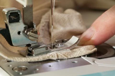 Sewing machine with focus on needle, shallow depth of field Stock Photos