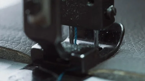 Sewing machine foot doing seam Video stock 99815473