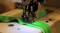 Sewing machine handles green cloth HD Footage