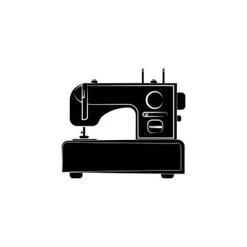 Sewing machine icon black on white background Stock Illustration