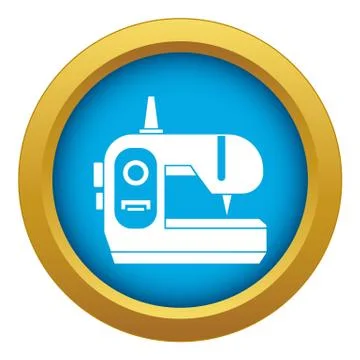 Sewing machine icon blue vector isolated Illustrazione stock