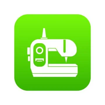Sewing machine icon digital green Illustrazione stock