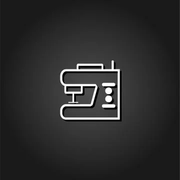Sewing machine icon flat. Stock Illustration