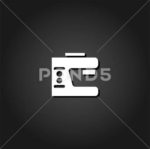 Sewing machine icon flat Ilustração Stock