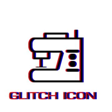 Sewing machine icon flat. Stock Illustration