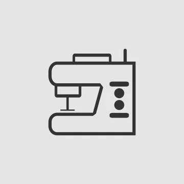 Sewing machine icon flat. Stock Illustration