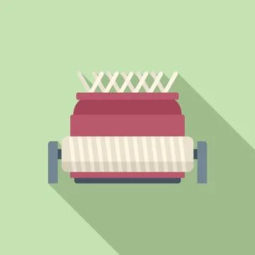 Sewing machine icon flat vector. Thread factory Stock Illustration