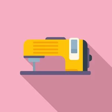 Sewing machine icon flat vector. Cotton plant Illustrazione stock