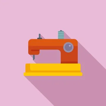 Sewing machine icon flat vector. Craft decorative Stock Illustration