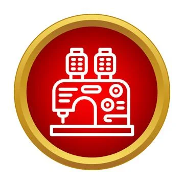 Sewing machine icon illustrating tailoring and fashion industry Illustrazione stock
