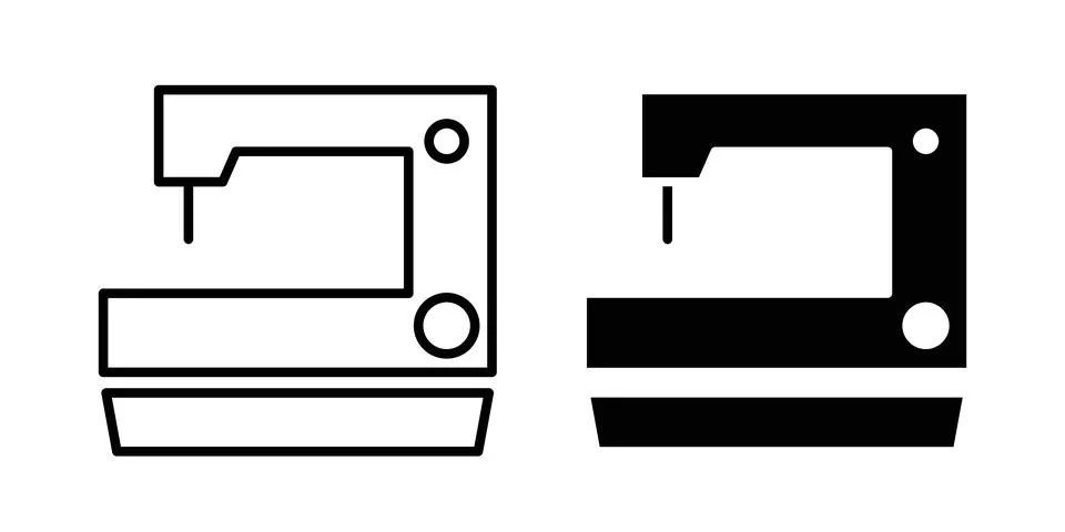 Sewing machine icon. Line Drawings and Silhouettes icons Stock Illustration