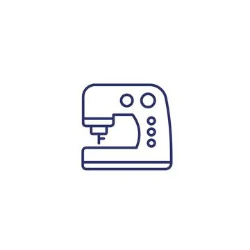 Sewing machine icon, line vector Illustrazione stock