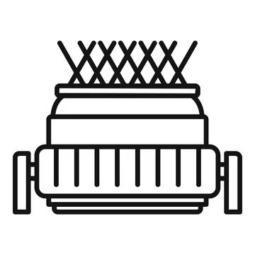 Sewing machine icon outline vector. Thread factory イラスト素材